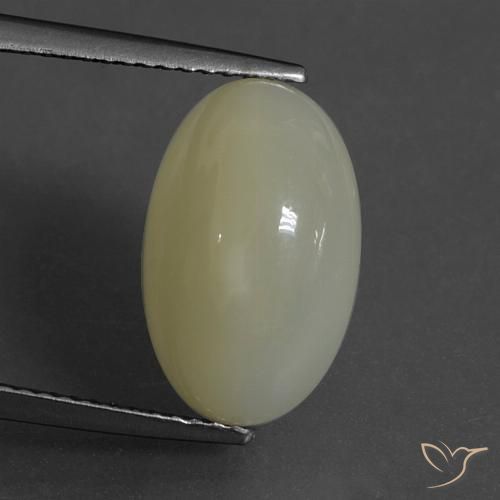 7.00ct Naturel Jaune verdâtre Pierre de lune, ovale, Translucide