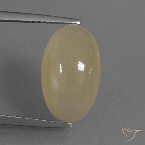 7.30ct Naturel Brun café léger Pierre de lune, ovale, Translucide