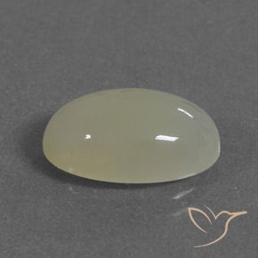 Pierre de lune Jaune-vert grisâtre naturelle ovale, 5.76 ct, Translucide
