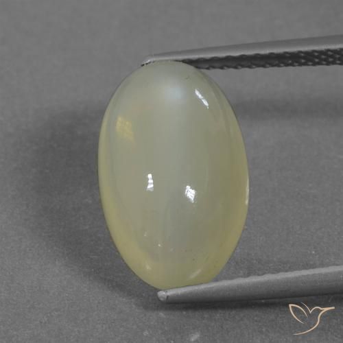 5.56ct Naturel Jaune moyen Pierre de lune, ovale, Translucide