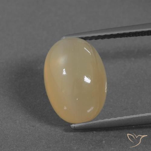 5.46ct Naturel Doré pêche léger Pierre de lune, ovale, Translucide