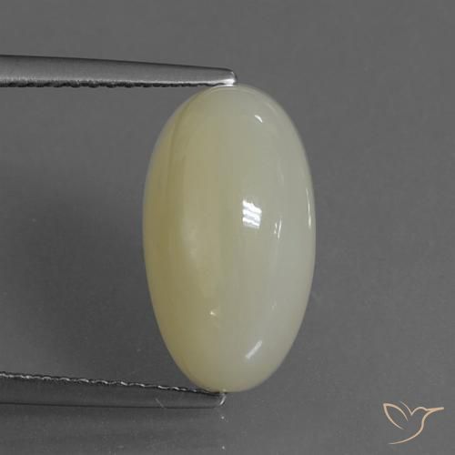 6.36ct Naturel Jaune-vert grisâtre Pierre de lune, ovale, Translucide