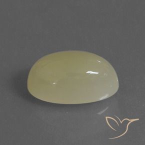 Pierre de lune Jaune-vert grisâtre naturelle ovale, 6.36 ct, Translucide