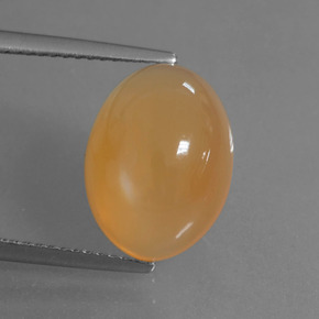 Pierre de lune orange naturelle coupe ovale, 6,14 ct, translucide