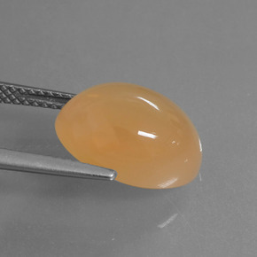 Pierre de lune orange naturelle coupe ovale, 6,14 ct, translucide