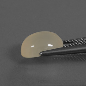 Pierre de Lune Blanc crème naturelle Coupe ovale, 4.18 ct, Translucide