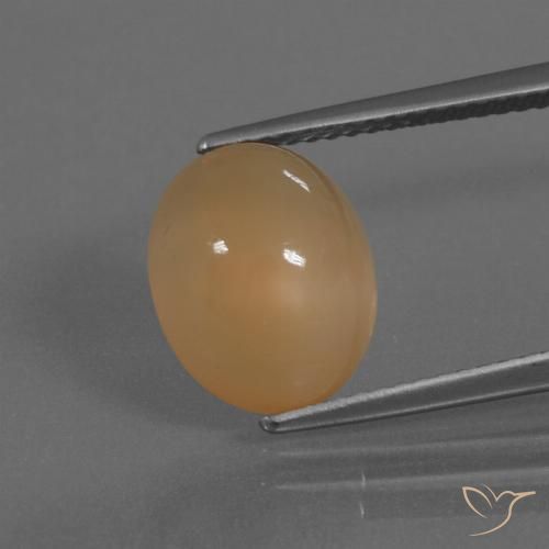 4.12ct Naturel Orange cantaloup Pierre de lune, ovale, Translucide