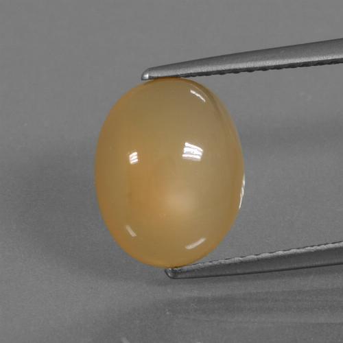 Pierre de lune doré naturelle coupe ovale, 3,84 ct, translucide