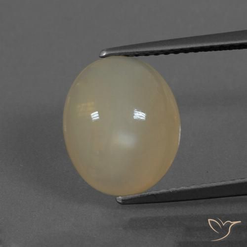 4.25ct Naturel Brun pâle Pierre de lune, ovale, Translucide