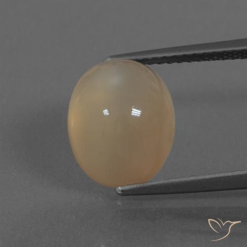 5.95ct Naturel Marron clair Pierre de lune, ovale, Translucide