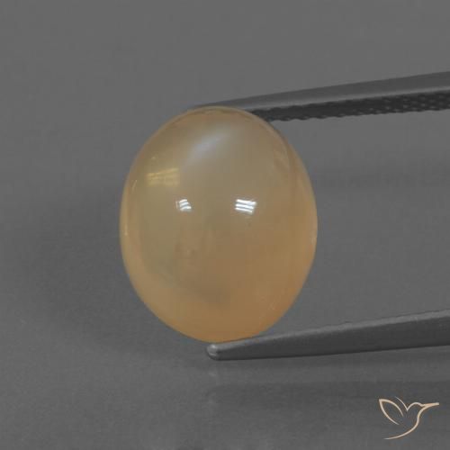 5.20ct Naturel Marron clair Pierre de lune, ovale, Translucide
