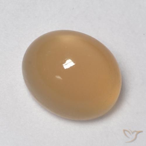 Pierre de lune Orange cantaloup naturelle ovale, 5.30 ct, Translucide