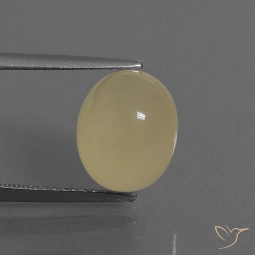 5.66ct Naturel Jaune clair Pierre de lune, ovale, Translucide