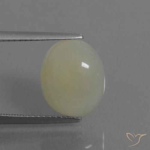 4.28ct Naturel Jaune verdâtre Pierre de lune, ovale, Translucide