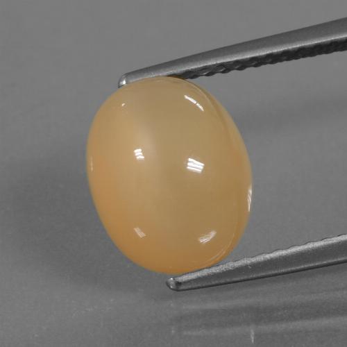 Pierre de Lune Orange-or naturelle Coupe ovale, 4.18 ct, Translucide