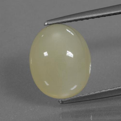 Pierre de lune Jaune moyen naturelle Coupe ovale, 4,11 ct, Translucide