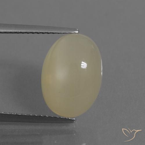 6.91ct Naturel Crème Pierre de lune, ovale, Translucide
