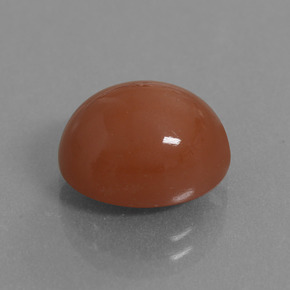 Pierre de lune rouge naturelle coupe ovale, 6,02 ct, translucide