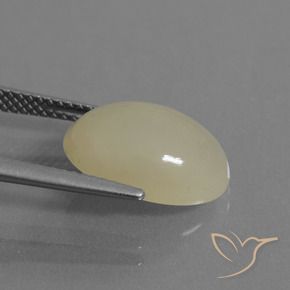 Pierre de lune Jaune clair naturelle ovale, 5.63 ct, Translucide
