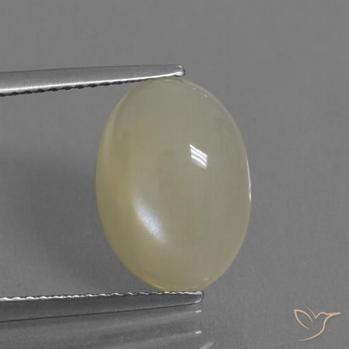 4.67ct Naturel Jaune clair Pierre de lune, ovale, Translucide