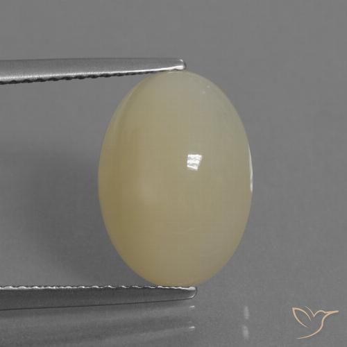 5.89ct Naturel Brun pâle Pierre de lune, ovale, Translucide