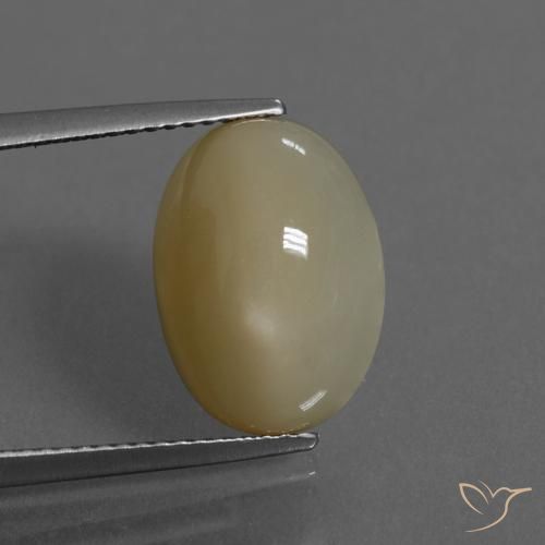 6.43ct Naturel Brun jaune léger Pierre de lune, ovale, Translucide