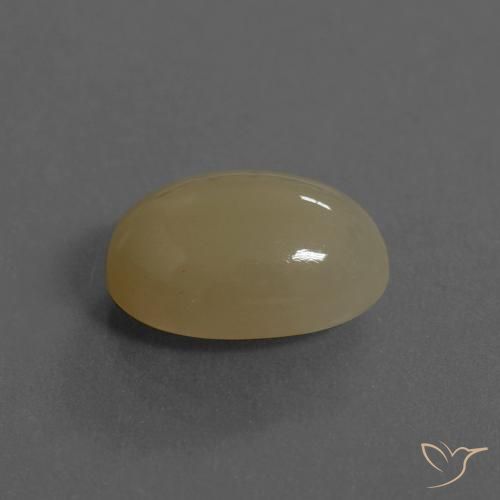 Pierre de lune Brun jaune léger naturelle ovale, 6.43 ct, Translucide