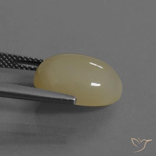 Pierre de lune Brun jaune léger naturelle ovale, 6.43 ct, Translucide