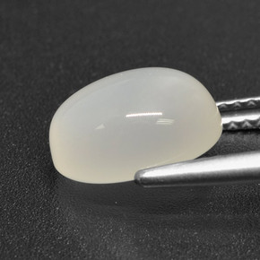 Pierre de lune blanc naturelle coupe ovale, 3,37 ct, translucide
