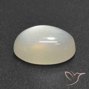 Pierre de Lune Blanc crème naturelle Coupe ovale, 3.16 ct, Translucide