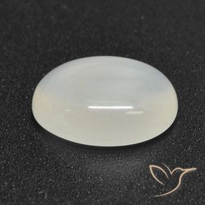 Pierre de lune Blanc translucide naturelle ovale, 2.89 ct, Translucide