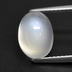Pierre de lune blanc naturelle coupe ovale, 3,23 ct, translucide