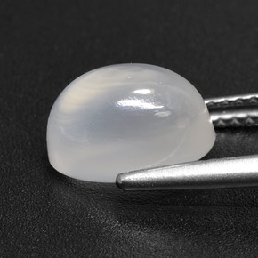 Pierre de lune blanc naturelle coupe ovale, 3,23 ct, translucide