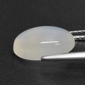 Pierre de lune blanc naturelle coupe ovale, 3,32 ct, translucide