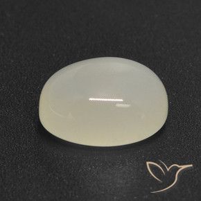 Pierre de lune Blanc perle naturelle ovale, 3.21 ct, Translucide