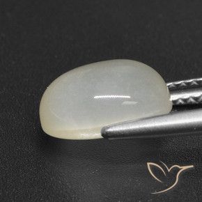 Pierre de lune Blanc perle naturelle ovale, 3.21 ct, Translucide