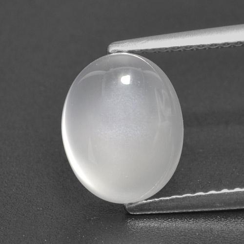 Pierre de lune blanc naturelle coupe ovale, 3,09 ct, translucide