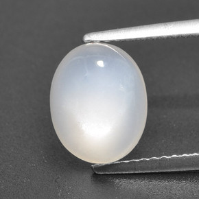 Pierre de Lune Blanc translucide naturelle Coupe ovale, 3.04 ct, Translucide