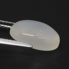 Pierre de lune blanc naturelle coupe ovale, 3,76 ct, translucide