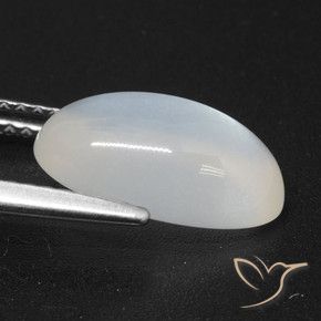 Pierre de Lune Blanc translucide naturelle Coupe ovale, 3.24 ct, Translucide