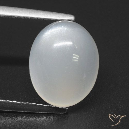 Pierre de lune blanc naturelle coupe ovale, 4,02 ct, translucide