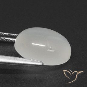 Pierre de lune blanc naturelle coupe ovale, 4,02 ct, translucide