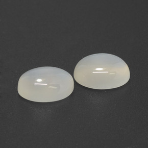 Achetez naturel 5.71ct Blanc translucide Pierre de Lune gems, Coupe ovale, En provenance Inde chez GemSelect. En stock, livraison internationale!