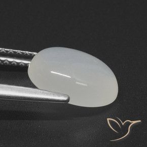 Pierre de lune Blanc translucide naturelle ovale, 2.31 ct, Translucide