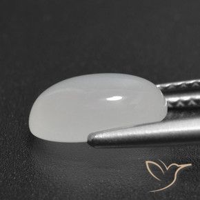 Pierre de lune blanc naturelle coupe ovale, 2,16 ct, translucide