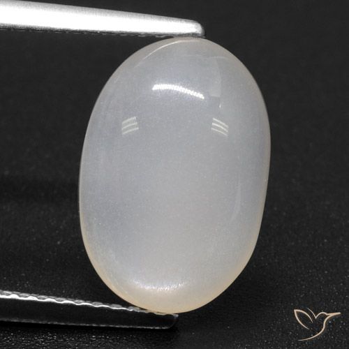 Pierre de Lune Blanc translucide naturelle Coupe ovale, 4.04 ct, Translucide