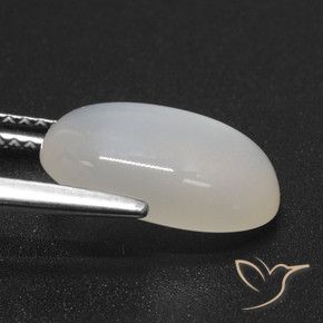 Pierre de Lune Blanc translucide naturelle Coupe ovale, 4.04 ct, Translucide