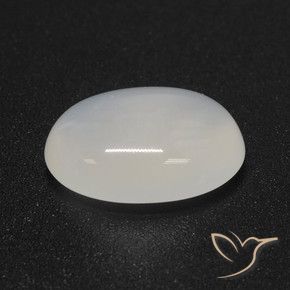 Pierre de lune Blanc translucide naturelle ovale, 3.69 ct, Translucide