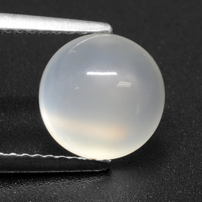 Pierre de lune blanc naturelle coupe roude, 2,42 ct, translucide