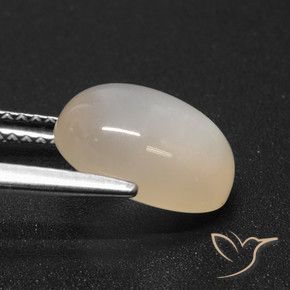 Pierre de lune Blanc cassé naturelle ovale, 3.71 ct, Translucide